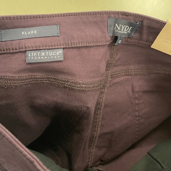 NYDJ Relaxed Flare Stretch Sateen Jeans - Eggplant - Size 12 - NWT - Picture 9 of 9